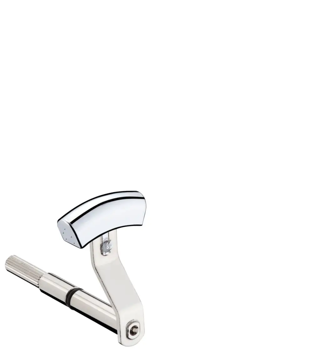 Hansgrohe Umstellhebel mit gebürsteter Oberfläche, im Design eines sanften Bogen mit einem verchromten Griff. Geeignet für die Anpassung von Wasserströmen.